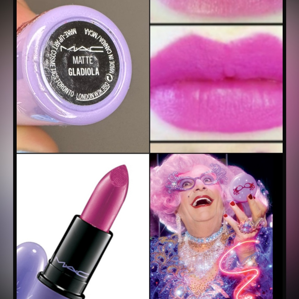 💎RARE💎 MAC Cosmetics Lipstick Gladiola Matte Pink LE Dame Edna Collection 2008